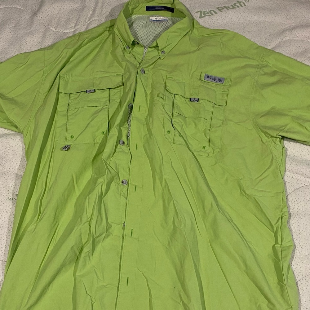 Columbia Short Sleeve Shirt - Omni-Shade - Bahama PFG - Lime Green